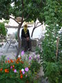 Elder woman in a garden