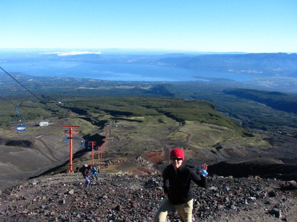 Going up the volcano 