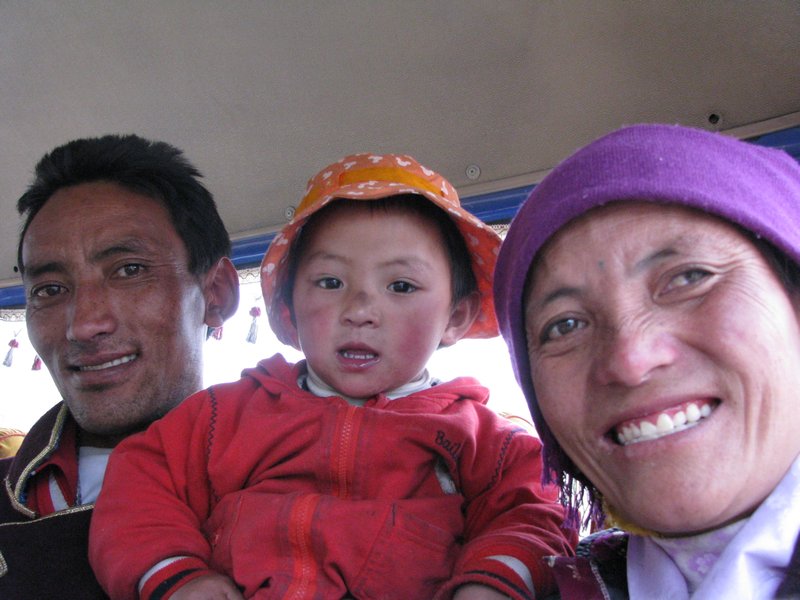 Tibetan Family on the bus