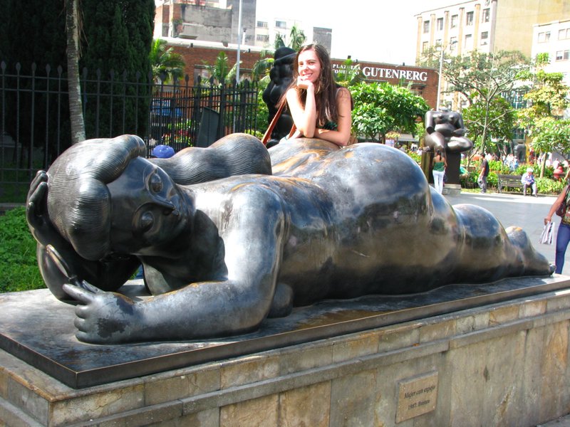 Amanda with Botero Sculpture 1