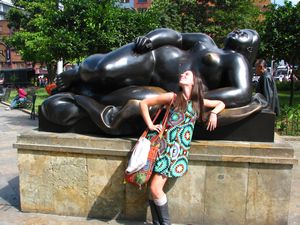 Amanda with Botero Sculpture