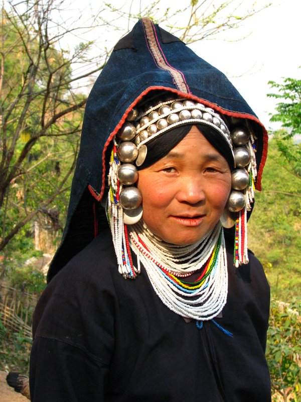 Akha Woman with head piece protector