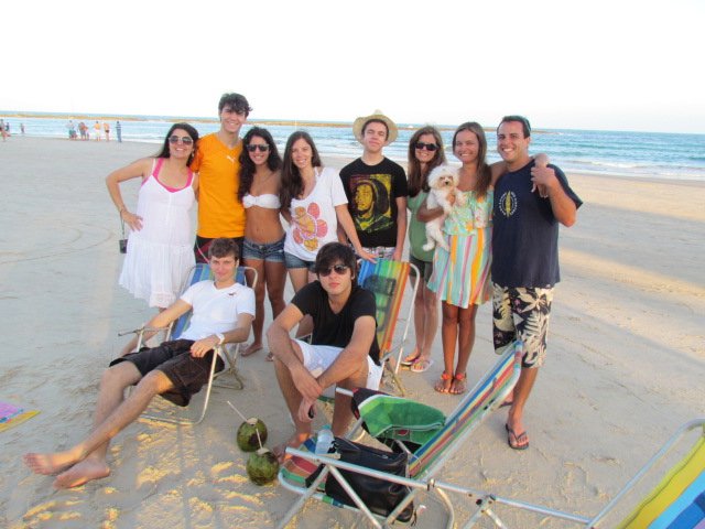 With family at Praia do Frances