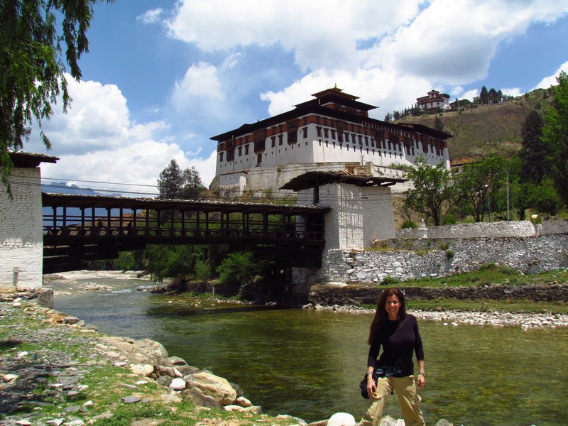 by Paro Dzong and traditional bridge
