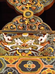 Details of wood carving and painting