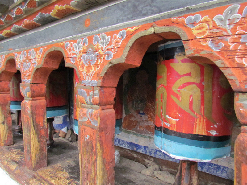 Prayer wells at Kyichu Lhakhang Monastery .