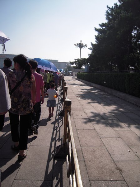 The queue to see Mao's mausoleum