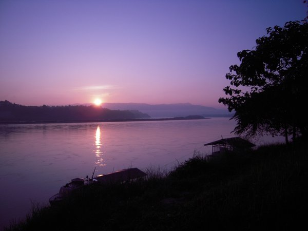 Sunrise over the Mekong in Chiang Khong