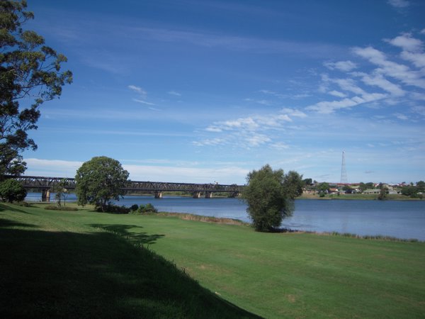 On the banks of the river at Grafton
