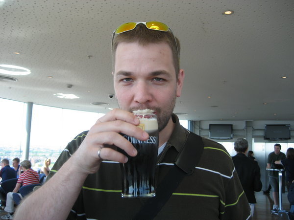 Mike Tasting his Guinness