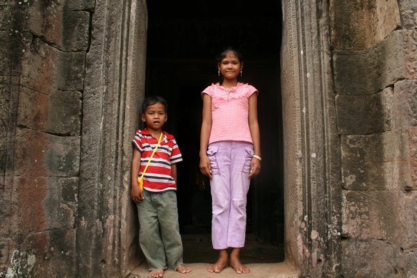 Boy and Girl in Angkor Wat 