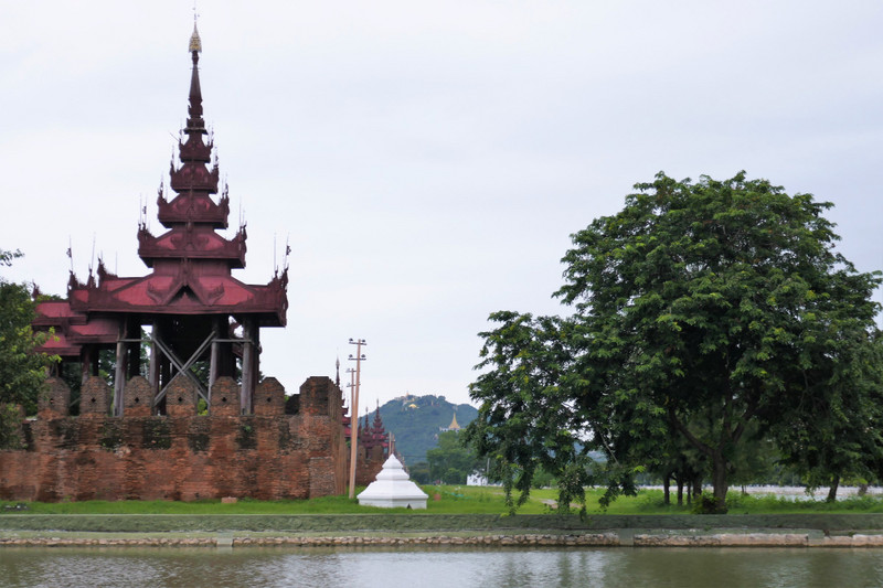 Mandalay Hill from the southweast corner of Mandalay Palace