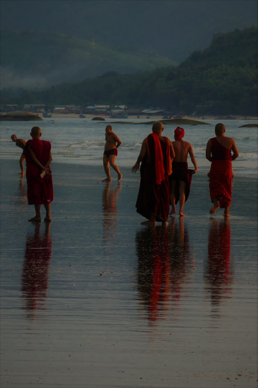 monks by the sea