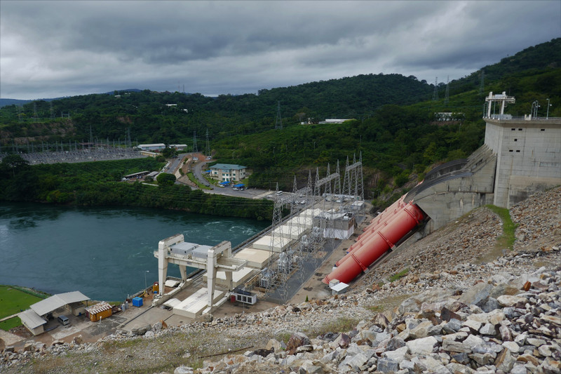 the electrical generation end of the Akosombo Dam
