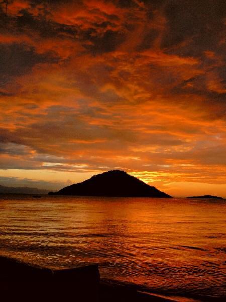 sunset over West Thumbi Island, Lake Malawi