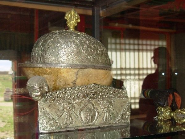 human skull vessel on display at Erdene Zuu Khiid
