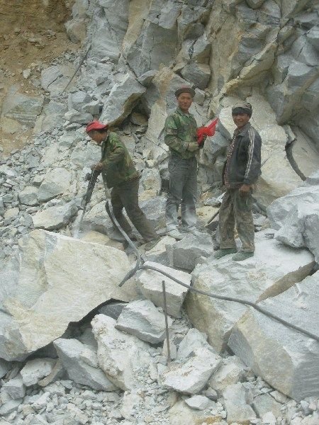 road crew working on the Tibetan side of the Friendship Highway