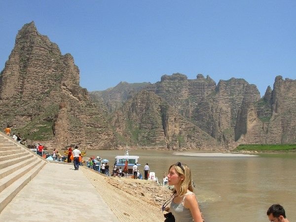 view back down the Yellow River from Bingling Si