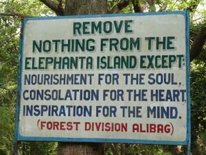 notice on Elephanta Island