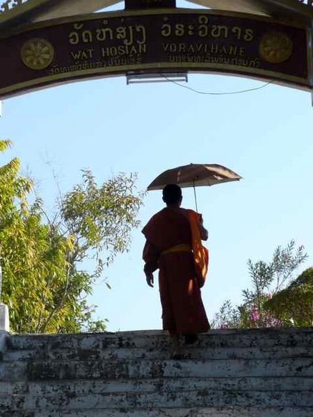monk at Wat That Luang