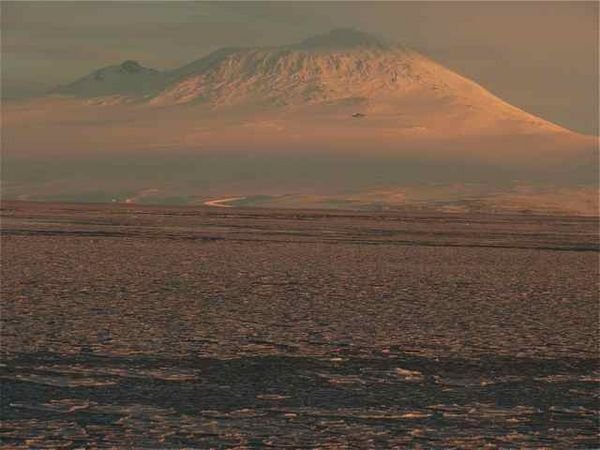 Mount Erebus in the midnight sun