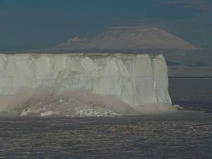 iceberg marooned in the fast ice near the Ferrar Glacier