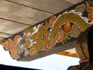 dragon detail at Punakha Dzong