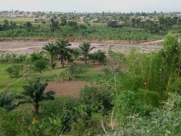 view towards Bujumbura from La Pierre de Livingstone et Stanley