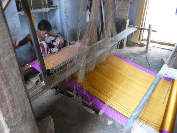 silk-weaver at work