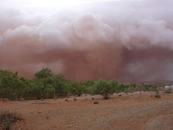 dust storm and thunderstorm approaching