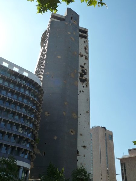 the very-shelled Holiday Inn, Beirut