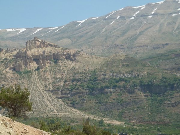castle-like limestone formations in the Qadisha Valley