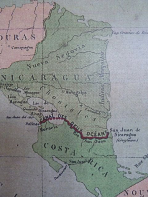 an early route proposed for a canal through Nicaragua