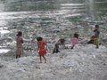 kids in the trash of the Mahananda River, Siliguri
