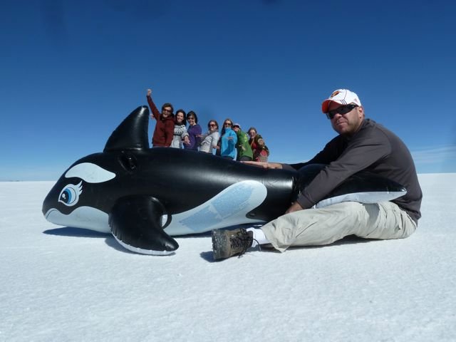 fun with an inflatable orca...