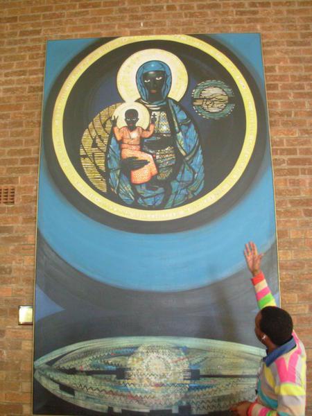 the black Madonna and Child at Regina Mundi church