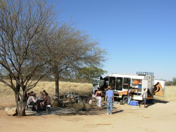 lunch at the side of Namibia