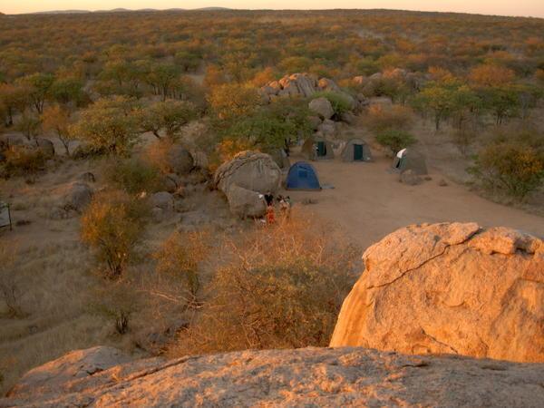 sunset over the camp near the Himba village