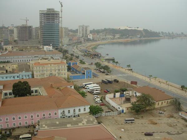 view of Luanda Fort from PwC's offices