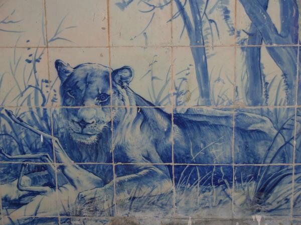 painted tiles at the Luanda Fort