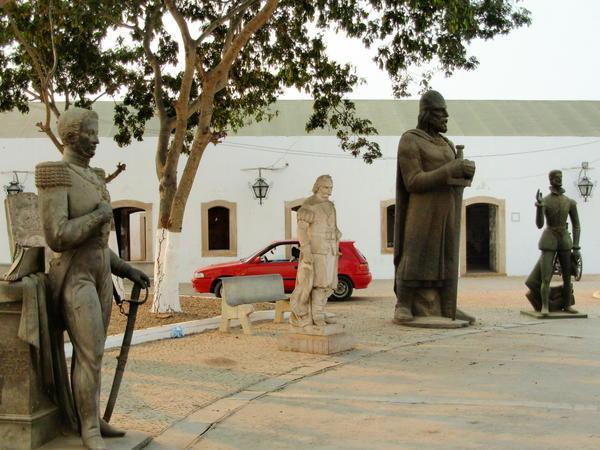ad hoc statue collection in the grounds of the Fort