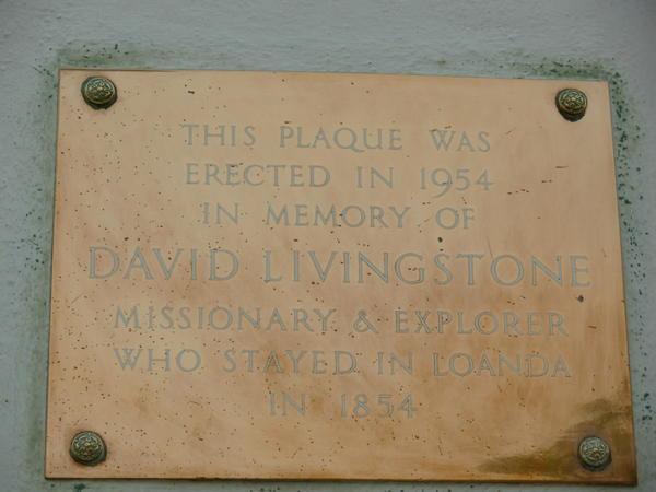plaque commemorating David Livingstone on the British ambassador's residence