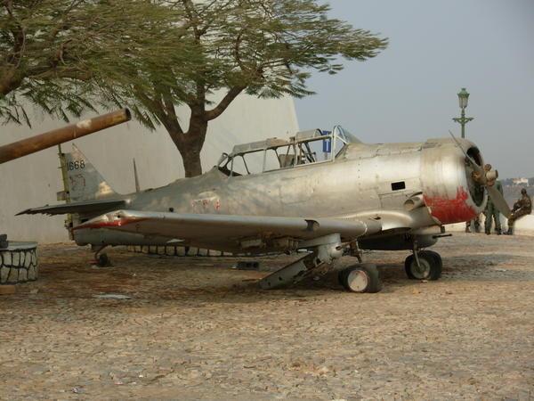aircraft on display at Luanda Fort