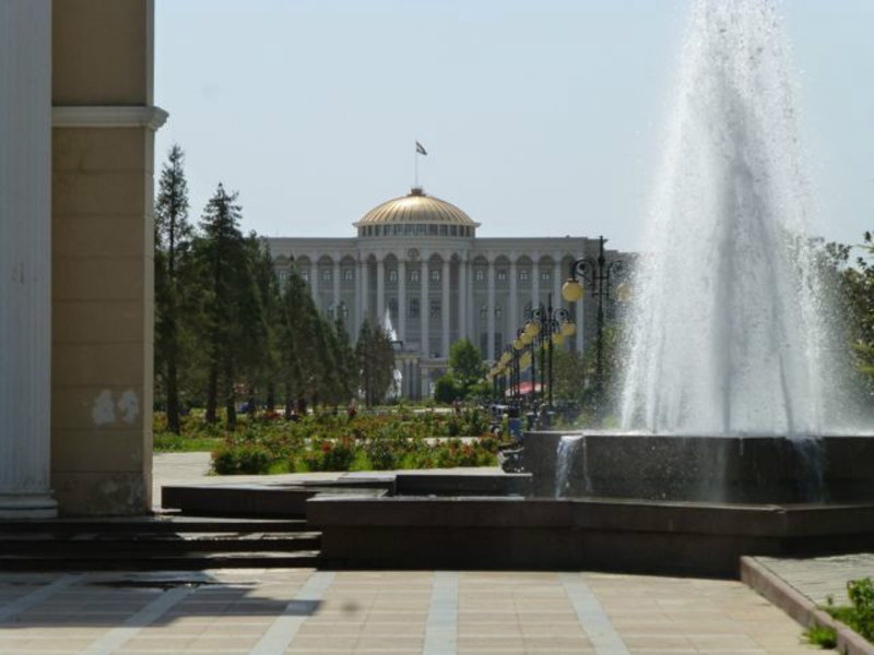 the Palace of Nations across Bagh-i-Rudaki