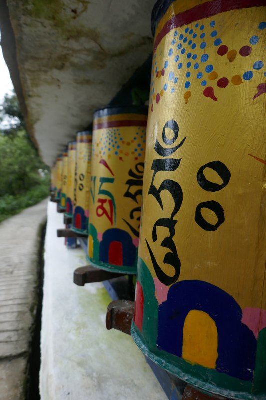 prayer wheels on the Tsuglagkhang kora