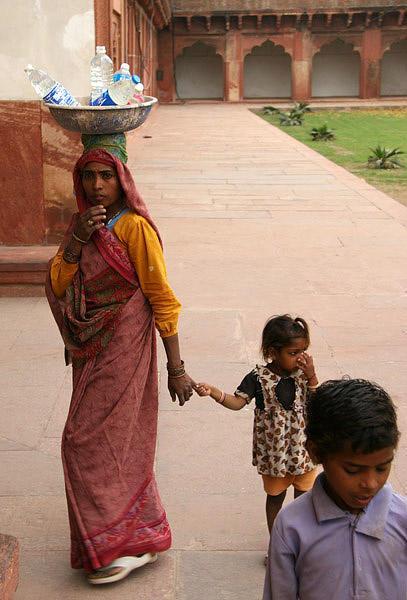 Woman and Child at Agra Fort