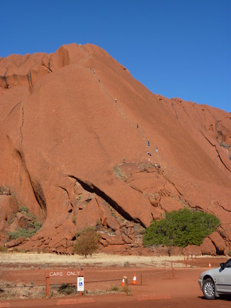 The climb up Uluru