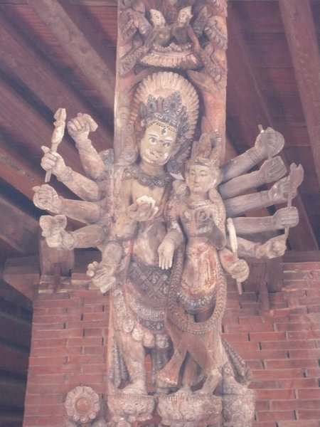Wooden Carving on Pillar