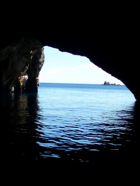 View from the surface inside cave