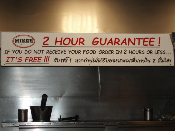 Sign in the burger joint
